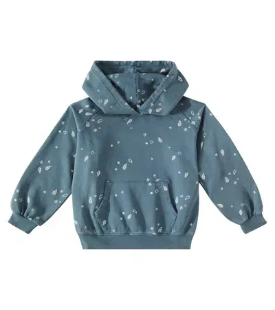 Rylee + Cru Kids' Paisley Cotton Jersey Hoodie In Blue