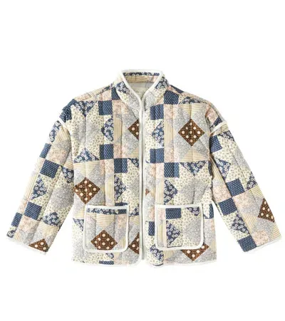 Rylee + Cru Kids' Quilted Patchwork Linen-blend Jacket In Natural