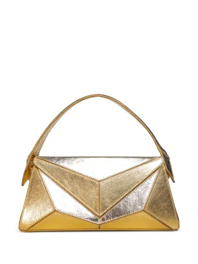 Ryzí Orion Leather Shoulder Bag In Gold