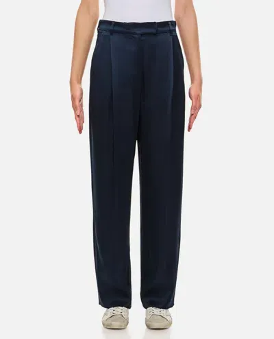 's Max Mara Amleto Satin Straight Pants In Blue