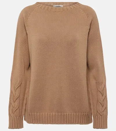 's Max Mara Cable-knit Cotton Sweater In Brown