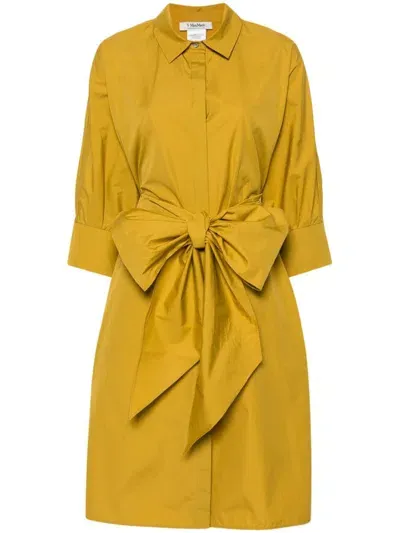 's Max Mara S Max Mara Cotton Midi Shirtdress In Yellow