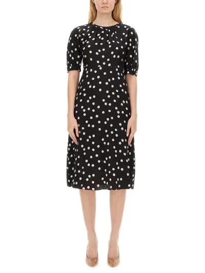 's Max Mara Printed Crepe Demetra Dress In Black