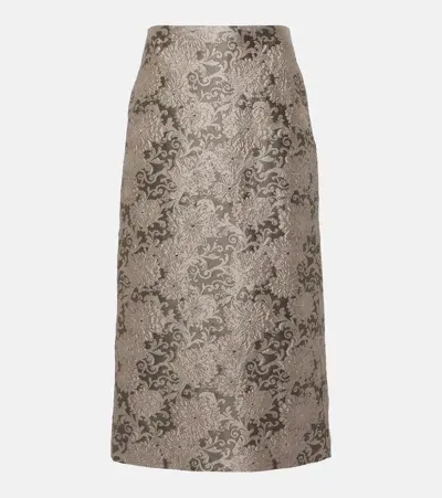 's Max Mara Diletta Jacquard Midi Skirt In Grey