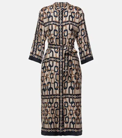 's Max Mara Falesia Printed Twill Midi Dress In Blue