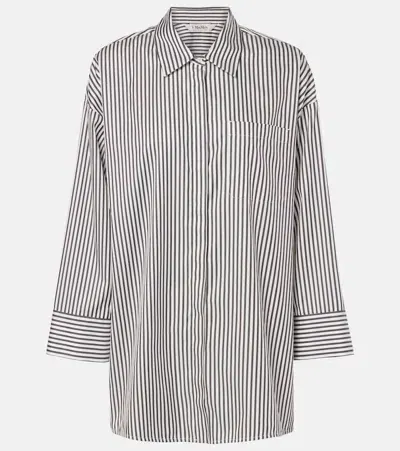 's Max Mara Fano Striped Cotton Twill Blouse In Black