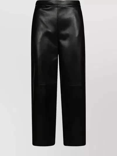 's Max Mara Faux-leather Cropped Trousers In Black