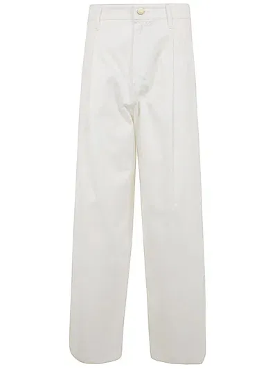 's Max Mara Button Detailed Straight Leg Pants In White