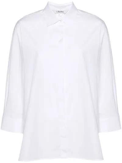 's Max Mara Relaxed Fit Collared Shirt With Long Sleeves In White