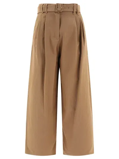 's Max Mara Dina Cotton Trousers In Beige