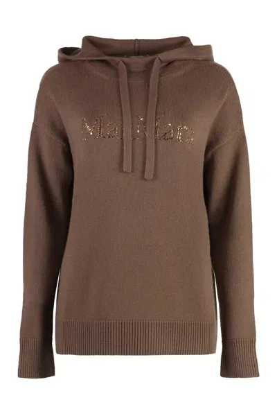 's Max Mara Hooded Wool And Cashmere Sweater In Brown