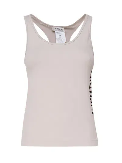 's Max Mara Jacquard Logo Tank Top In Neutrals