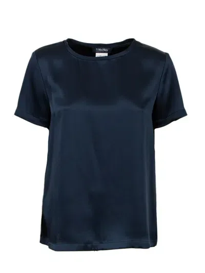 's Max Mara Rebecca Crewneck Satin T In Blue