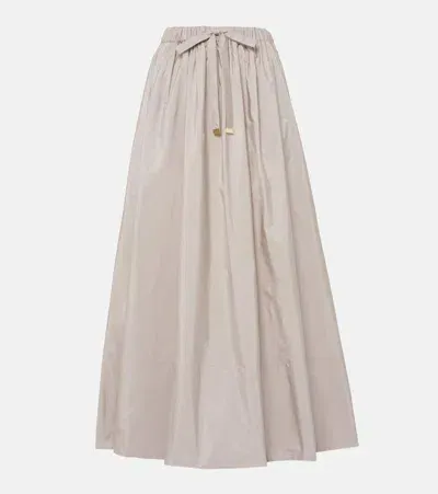 's Max Mara Pleated Taffeta Maxi Skirt In Grey