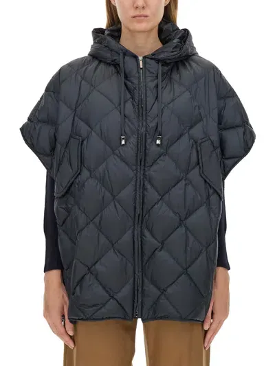 's Max Mara Treman Quilted Nylon Down Cape In Blue