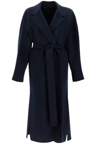 's Max Mara Woolen Robe-style Coat With In Blue