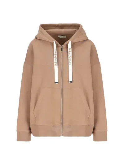 's Max Mara Jersey Zip-up Hoodie In Beige