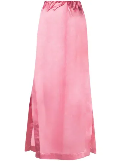 Sa Su Phi Gilda Long Silk Skirt In Pink