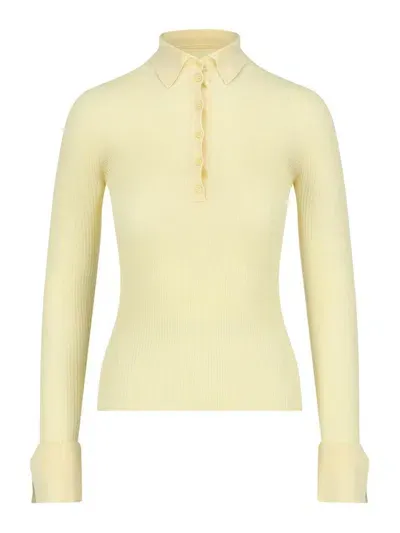 Sa Su Phi Ribbed Polo Shirt In Yellow