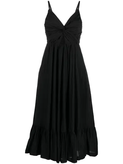 Sabina Musayev Sleeveless Tencel-blend Midi Dress In Black