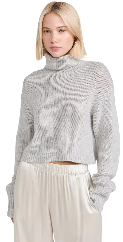 Sablyn Crop Turtleneck Cashmere Sweater Foggy