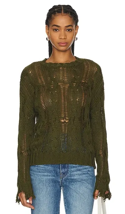 Sablyn Mitzy Crewneck Sweater In Olive