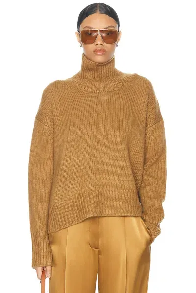 Sablyn Scarlett Mock Neck Drop Shoulder Sweater In Matte Gold