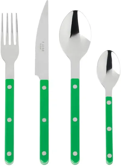 Sabre Bistrotコレクション グリーン Brilliant カトラリー 4点セット In Garden Green