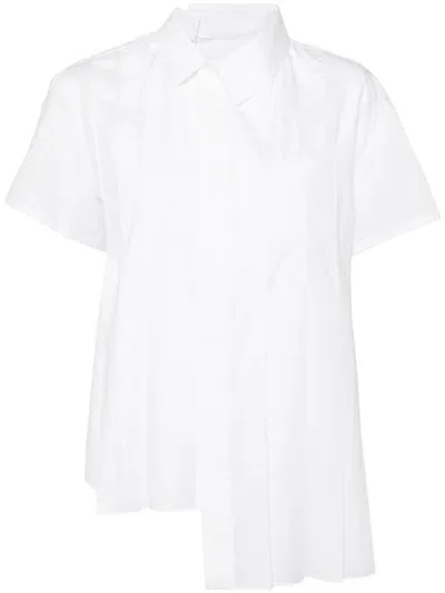 Sacai Asymmetric Cotton Shirt In White