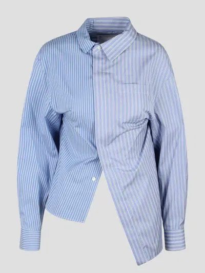 Sacai Asymmetric Shirt In Blue