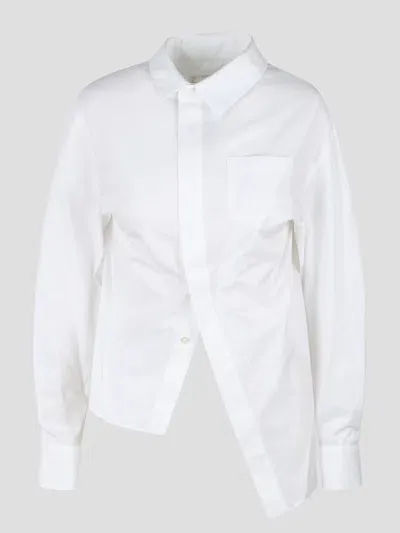 Sacai Asymmetric Shirt In White