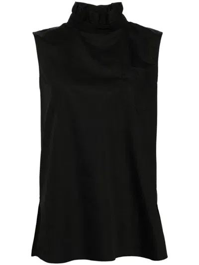 Sacai Button-back Mock-neck Tank Top In Black