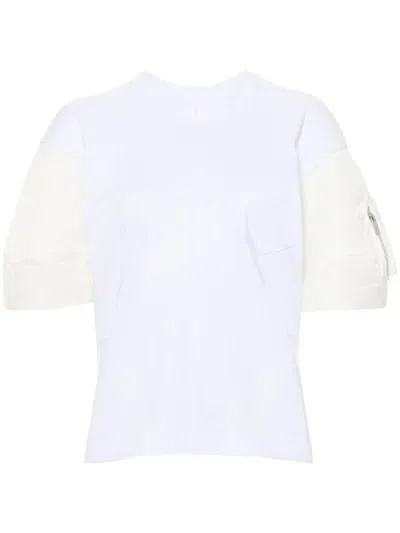 Sacai Cotton Jersey T-shirt In Blue