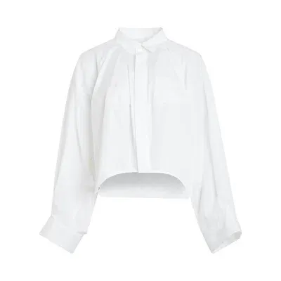 Sacai Cotton Poplin Balloon Shirt In White