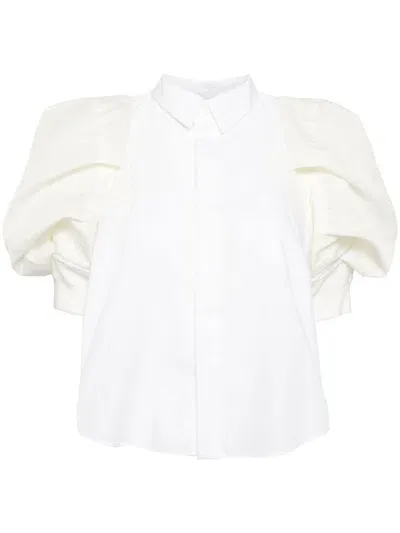 Sacai Cotton Poplin X Nylon Twill Shirt In White