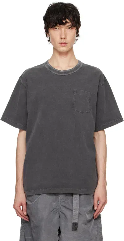 Sacai Gray Garment Dye Cotton Jersey T-shirt In 001 Black