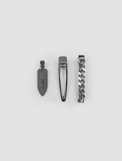 Sacai Hair Clip Set In Silver