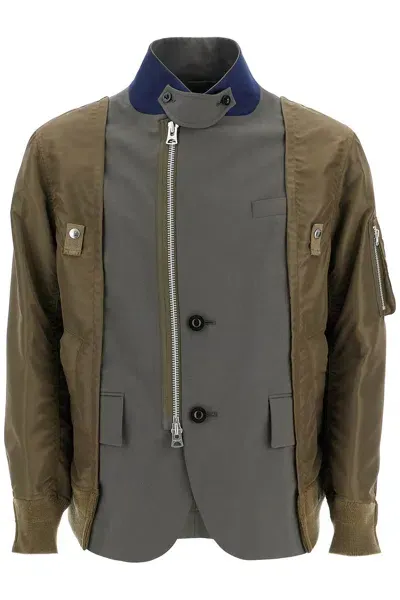 Sacai Suiting Jacket In Khaki