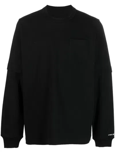 Sacai Pullover Im Layering-look In Black