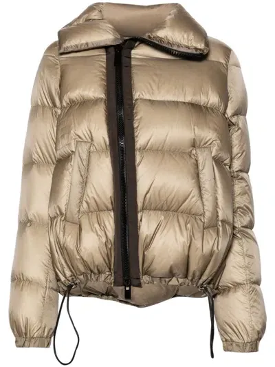 Sacai Nylon Puffer Jacket In Beige