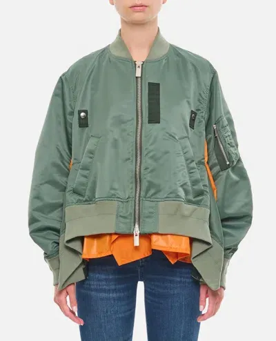 Sacai Nylon Twill Blouson In Green