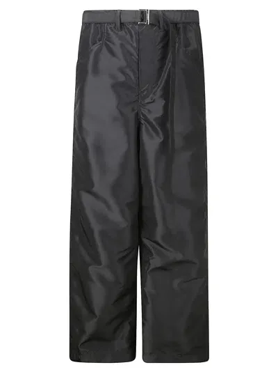 Sacai Nylon Twill Pants In Black