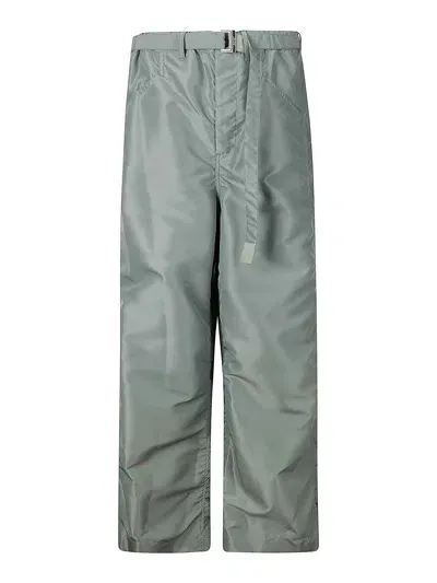 Sacai Nylon Twill Pants In Grey