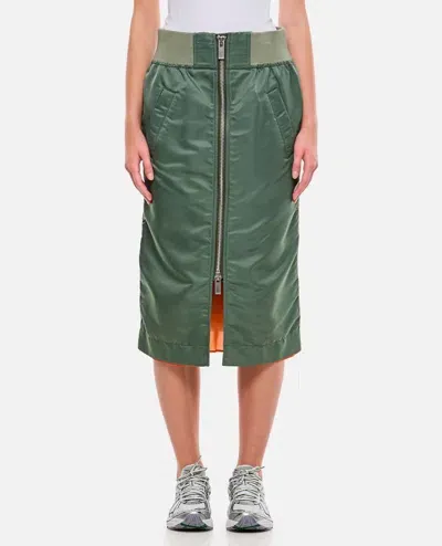 Sacai Zip-fastening Straight Skirt In Green