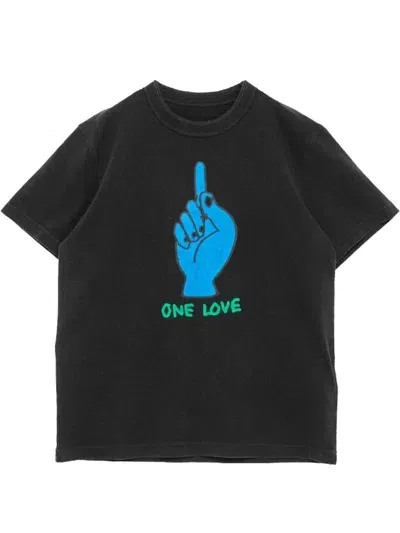 Sacai One Love T-shirt In Black