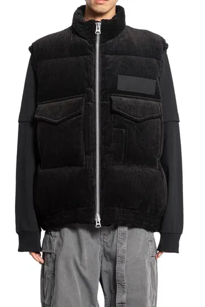 Sacai Black Corduroy Down Vest