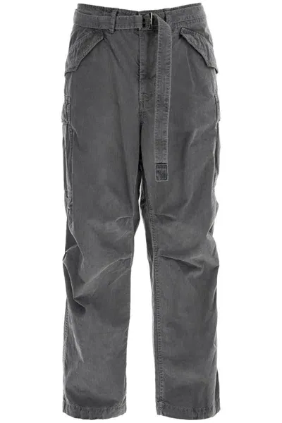 Sacai Ripstop Cargo Pants In In Grey