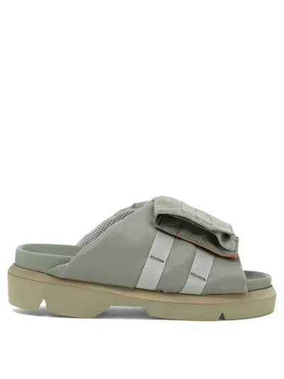 Sacai Zip Pocket Sandals In Green