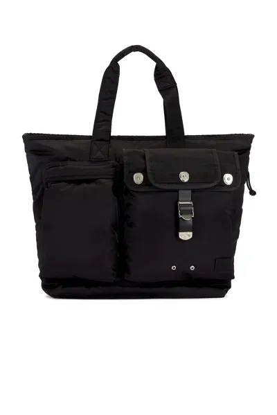 Sacai Porter Yoshida Pocket Tote In Black