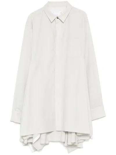 Sacai Shirt Mini Dress In 中性色